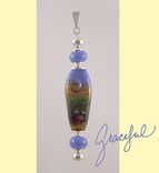 Lampwork Egyptian Periwinkle Sparkle Pendant On A Beadhopper 1 small