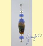 Lampwork Egyptian Periwinkle Sparkle Pendant On A Beadhopper 2 small