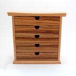 Cherry And Zebrawood Jewelry Box / Chest 4 small