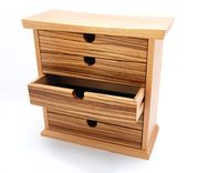 Cherry And Zebrawood Jewelry Box / Chest 2 small
