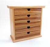 Cherry And Zebrawood Jewelry Box / Chest 1 small