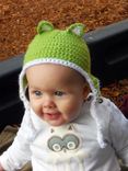 Infant Lime Green Wild Things Ear Flap Hat 3 small