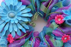 Summer Mesh Wreath 4 small