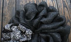 Black Faux Burlap Wreaths For Double Doors 5 small