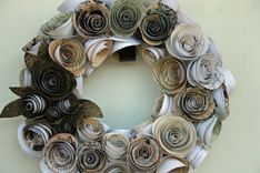 Paper Rose Wreath 4 small