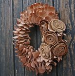 Wood Veneer And Leather Wreath 1 small