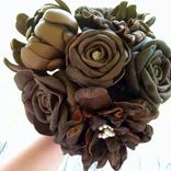 Leather Flower Bridal Bouquets 6 small