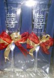 Hand-Carved Wedding Glassware 3 small