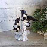 Courtly Checks Songbird Figurine Black And White Checks Decor 3 small