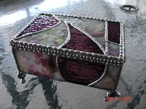 Stained Glass Jewelry Box With Dividers 6 small