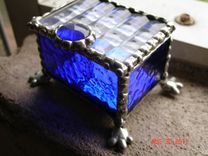 Stained Glass 2 X 2 Footed Ring Boxes 1 small