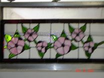 Pink Hibiscus Stained Glass Panel 1 small