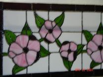 Pink Hibiscus Stained Glass Panel 2 small