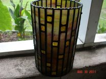 Picture Window Vase Or Candle Holder In Stained Glass 2 small