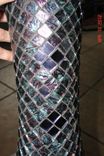 Stained Glass Mosaic Vase / Candle Holder In Blue/ Green/ Purple Van Gogh & Purple Mirrored Glass 4 small
