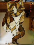 Calico Cat Stained Glass Picture "Callie" 1 small