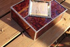 Van Gogh Glass Red & Copper Large Jewelry Box 1 small