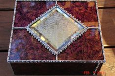 Van Gogh Glass Red & Copper Large Jewelry Box 2 small