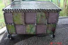 Unique Stained Glass Spring Colored Footed Jewelry Box 1 small