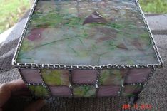 Unique Stained Glass Spring Colored Footed Jewelry Box 3 small
