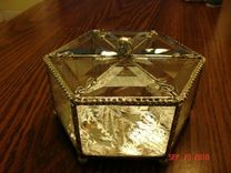 Stained Glass Beveled Triangled Hinged Box 1 small