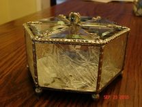 Stained Glass Beveled Triangled Hinged Box 2 small