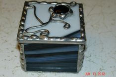 Black / White Modern Box In Stained Glass 2 small