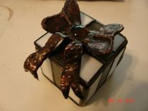 Stained Glass Ribbon Box With Copper Bow 1 small