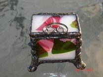 Tiny Footed Stained Glass Ring Box 1 small