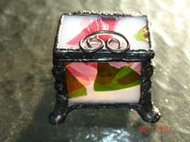 Tiny Footed Stained Glass Ring Box 5 small