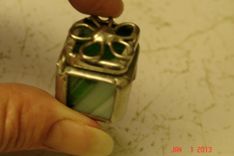 Micro Mini Stained Glass Hindged Box In Green 1/2 X 1/2 Glass Squares 1 small