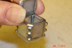 Micro Mini Stained Glass Hindged Box In Irridescent White 1/2 X 1/2 Glass Squares 2 small