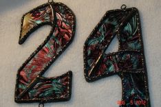 Stained Glass House Numbers Sz 2x4 - Custom Orders 3 small