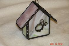 Stained Glass Mini Birdhouse In Pink And Spring Greens 1 small