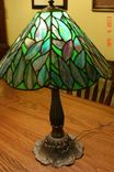 Stained Glass Lamp In Blues Greens And Purple 5 small