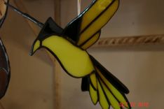 3d Flying Stained Glass Bird In Yellow And Black Sz 9 X 8 1/2 1 small