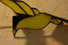3d Flying Stained Glass Bird In Yellow And Black Sz 9 X 8 1/2 2 small