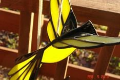 3d Flying Stained Glass Bird In Yellow And Black Sz 9 X 8 1/2 5 small