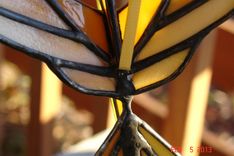 3d Flying Stained Glass Bird In Shades Of Yellows And Brown 7 X 6.5 Sz 4 small