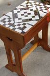 Multi Leveled Mosaic End Table With White Tiles And Green & Burgandy Glass 1 small