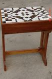 Multi Leveled Mosaic End Table With White Tiles And Green & Burgandy Glass 3 small