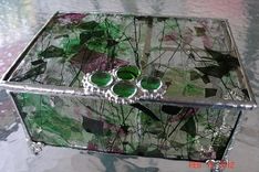 Custom Made Stained Glass Jewelry Box With Dividers 1 small