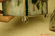 Custom Made Stained Glass Jewelry Box With Dividers 4 small