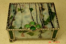 Custom Made Stained Glass Jewelry Box With Dividers 5 small