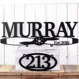Airplane Propeller Hanging Metal Family Name, Established Year and House Number Sign 1 small