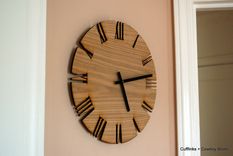 Home Wall Decor - Wall Clock: Roman White Oak 4 small