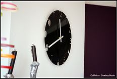 Home Wall Decor - Wall Clock: Black Acrylic Inverse Naked Clock 3 small