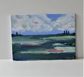 Original Acrylic Landscape Painting, 7" X 5 3 small