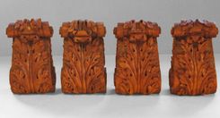 Hand Carved Sapele Corbels 4 small