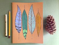Hand Illustrated Feather Notebook 1 small